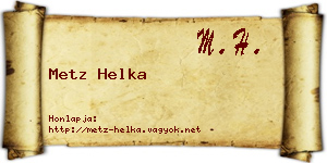 Metz Helka névjegykártya